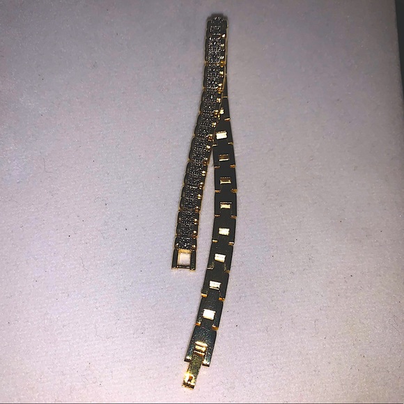 10k Gold & Silver Plated Bracelet Link New Jewelry - Picture 1 of 9